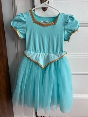 Turquoise & Gold Tulle Halloween Dress for Girls